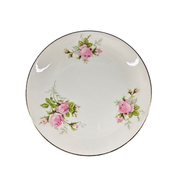 Vintage Royal Wilton 22K Gold Trim 6-Inch Plate With Pink Roses - Picture 1 of 3